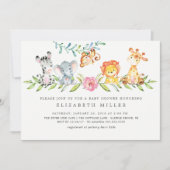 Sweet Safari Animaux Baby shower Invitation (Devant)