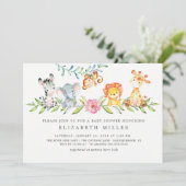 Sweet Safari Animaux Baby shower Invitation (Debout devant)