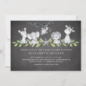 Sweet Safari Animaux garçon Baby shower Invitation (Devant)