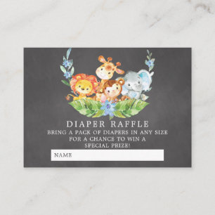 Sweet Safari Baby shower Luier Raffle Ticket Informatiekaartje