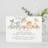 Sweet Safari Girls Invitation Anniversaire (Debout devant)