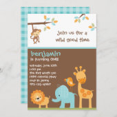 Sweet Safari Invitations (Devant / Derrière)