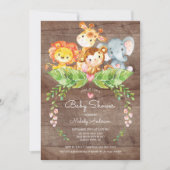 Sweet Safari Jungle Baby shower Invitation (Devant)