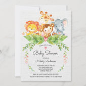 Sweet Safari Jungle Baby shower Invitation (Devant)