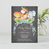 Sweet Safari Jungle Boys Baby shower Invitation (Debout devant)