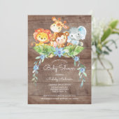Sweet Safari Jungle Boys Baby shower Invitation (Debout devant)