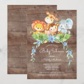 Sweet Safari Jungle Boys Baby shower Invitation (Devant / Derrière)