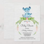 Sweet Safari Jungle Hippo Baby shower Invitation (Devant / Derrière)