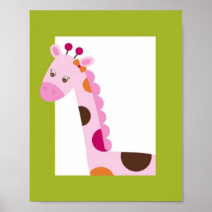 Sweet Safari Oerwoud Animal Nursery Wall Art afdru Poster