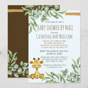 Sweet Safari Oerwoud Giraffe Baby shower per post Kaart