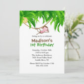 Sweet Safari Singe Anniversaire Invitation (Debout devant)