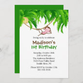 Sweet Safari Singe Anniversaire Invitation (Devant / Derrière)