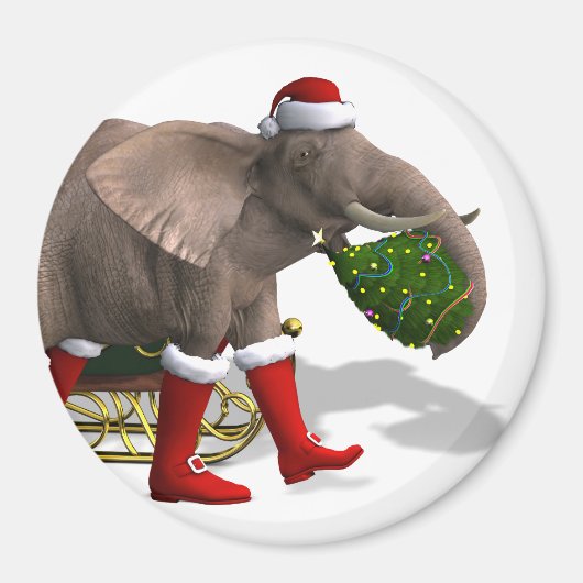 Sweet Santa Claus Elephant Magneet (Voorkant)