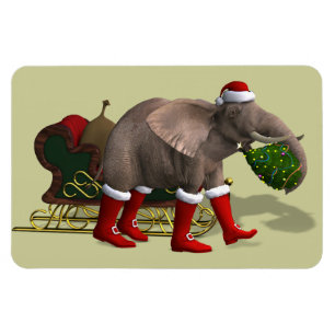 Sweet Santa Claus Elephant Magneet