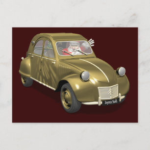 Sweet Santa Claus in Citroen 2CV Feestdagenkaart
