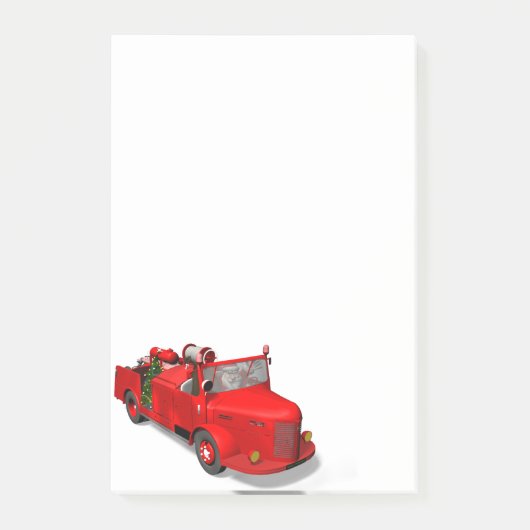 Sweet Santa Claus in Fire Engine Post-it® Notes (Voorkant)