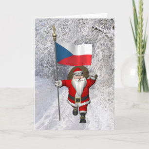 Sweet Santa Claus met aftekening van de Tsjechisch Feestdagen Kaart