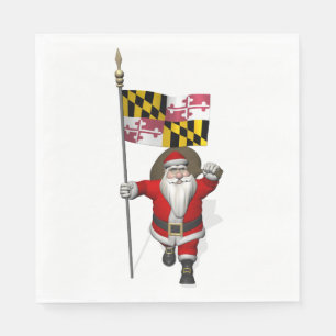 Sweet Santa Claus met de vlag van Maryland Servet