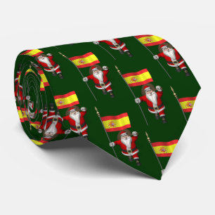 Sweet Santa Claus met vlag van Spanje Stropdas