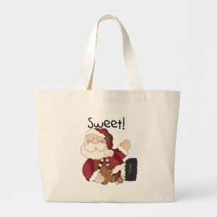 Sweet Santa Holiday Tshirts en Geschenken Grote Tote Bag