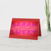 Sweet Sarah geeft warme roze en verbrande sinaasap Kaart (Voorkant)