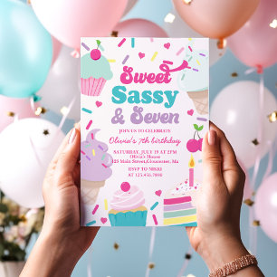 Sweet Sassy en Seven Ice Cream and Cake Verjaardag Kaart