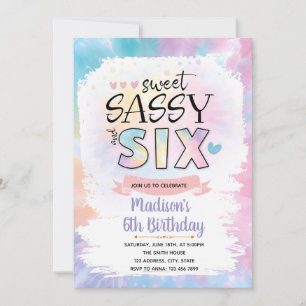 Sweet Sassy et Six tie teinture invitation anniver