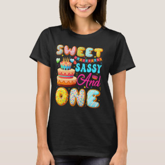 Sweet Sassy & One 1 jaar oude donut liefhebber 1e T-shirt