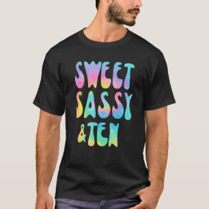 Sweet Sassy & Ten Tie Dye 10 jaar oud 10th Birthda T-shirt