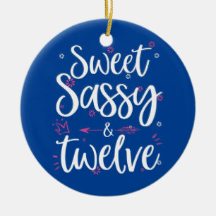 Sweet Sassy Twelve 12 jaar oude 12e verjaardag Keramisch Ornament
