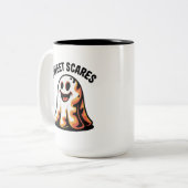 Sweet Scares Funny Ghost Halloween mok (Voorkant links)