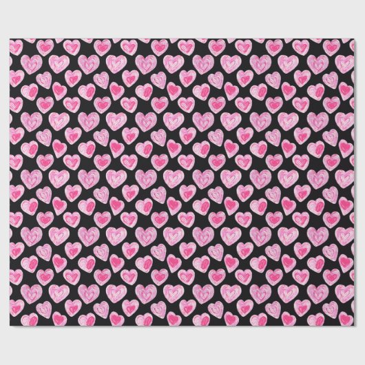 Sweet Schattige Hearts Love Valentijnsdag Pattern Cadeaupapier (Vlak)