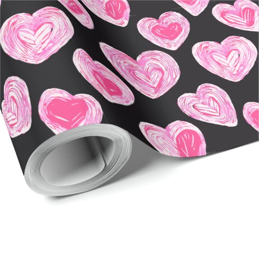 Sweet Schattige Hearts Love Valentijnsdag Pattern Cadeaupapier (Rol Hoek)