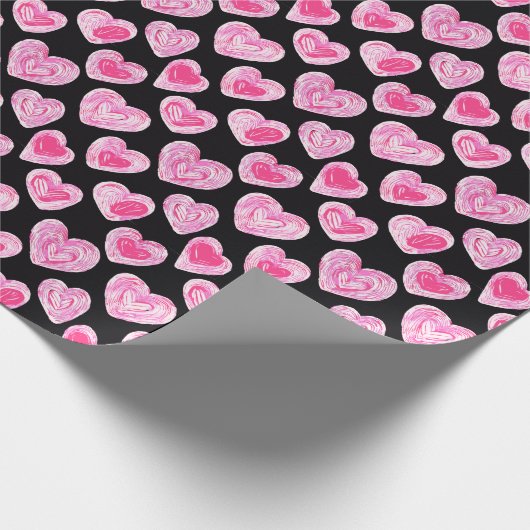 Sweet Schattige Hearts Love Valentijnsdag Pattern Cadeaupapier (Hoek)