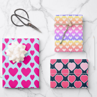 Sweet Schattige Hearts Love Valentijnsdag Pattern Inpakpapier Vel