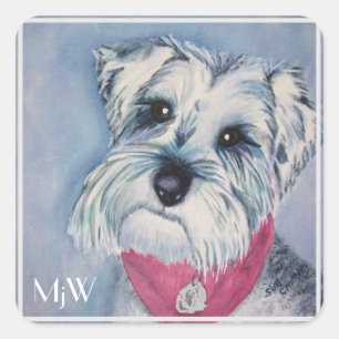 Sweet Schnauzer Vierkante Sticker