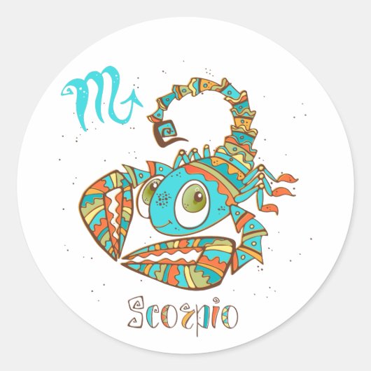Sweet Scorpio Scorpion Ronde Sticker (Voorkant)