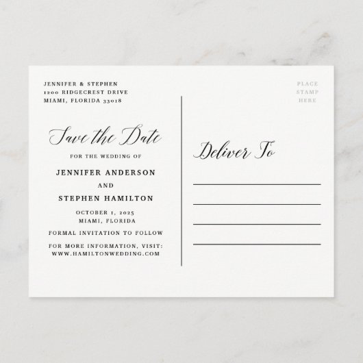 Sweet Script | Briefkaart Datum opslaan (Achterkant)