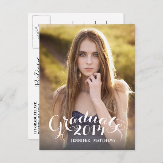 Sweet Script | Invitation de la fête de graduation (Devant / Derrière)