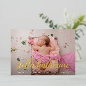 Sweet Script Photo Collage Faire-part de naissance (Debout devant)