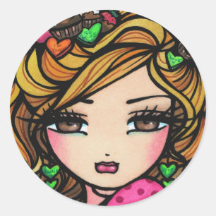 "Sweet Selena" Fairy Fantasy Valentijn Ronde Sticker