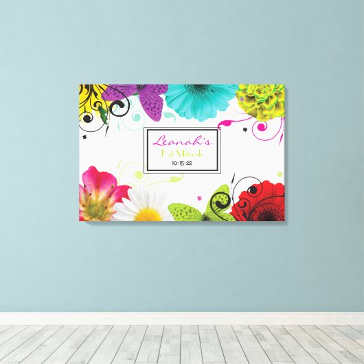 SWEET SENCES Bat Mitzvah Inlogbord Canvas Afdruk (Insitu (Houten vloer))