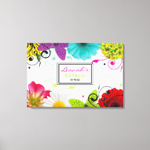SWEET SENCES Bat Mitzvah Sign-In Board Canvas Afdruk