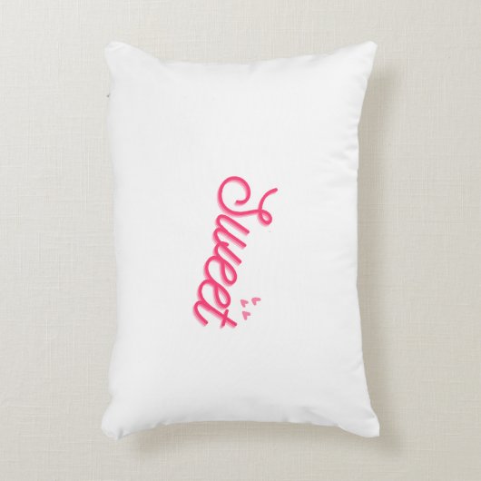 “Sweet Serenity: White Decorative Pillow” Accent Kussen (Voorkant(Verticaal))