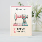 Sweet Sewing Machine Hearts Bedankkaart (Staand voorkant)