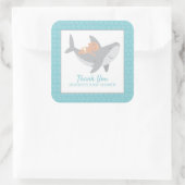Sweet Shark Baby shower Square Sticker (Tas)