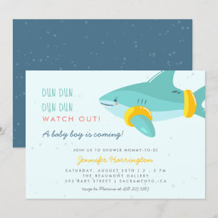 Sweet Shark Summer Ocean Thmed Boy Baby shower Kaart