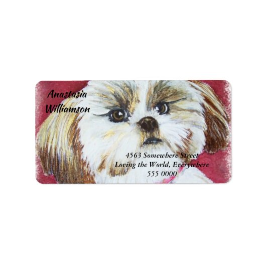 Sweet Shih Tzu ADRES Etiket (Voorkant)