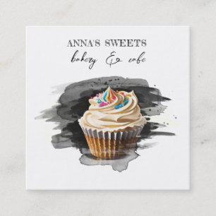 *~* Sweet Shop Bakkerij 3 QR Cupcake Vierkante Visitekaartje
