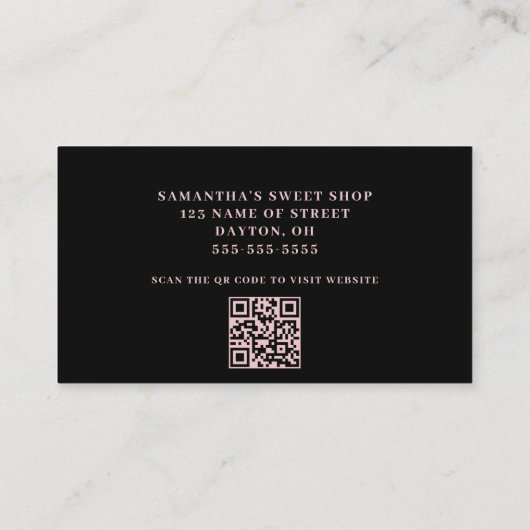 Sweet Shop QR Code Carte de visite (Dos)